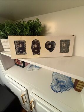 Brand New Old Stock 4 Metal Picture Frames W/Stand With Floral/Heart Design